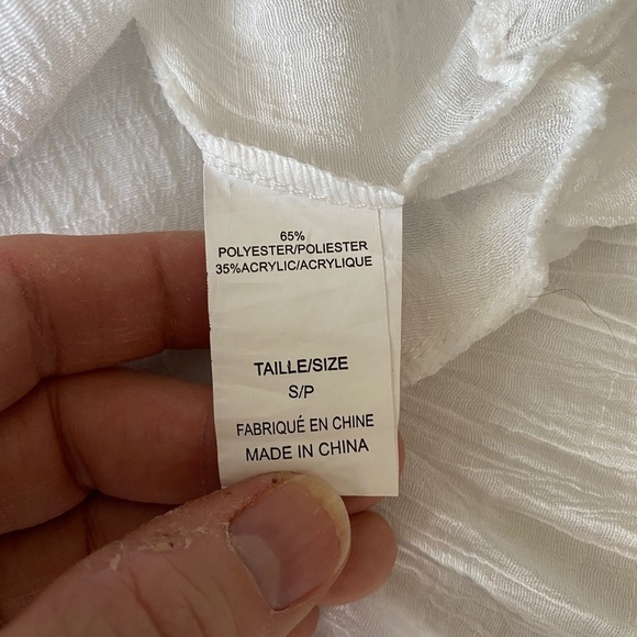 Another Story Women's Crochet Trimmed‎ White Beach Cover-Up Top Size Small - Picture 5 of 11